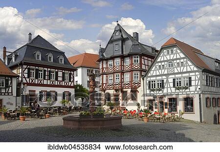 Picture - Market Square, old town, Heppenheim, Hesse, Germany, Europe. Fotosearch