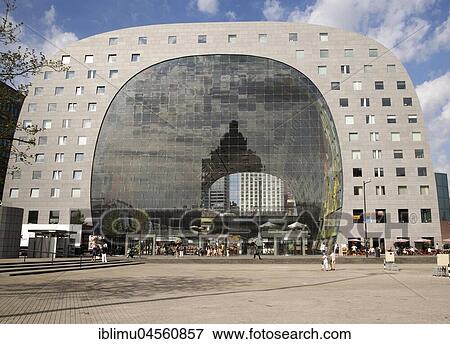 Markthal Building, market hall, city center, Rotterdam, Netherlands View Large Photo Image Stock Photo - Markthal Building, market hall, city center, Rotterdam, Netherlands. Fotosearch