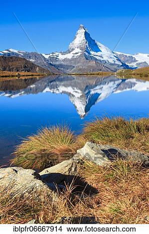 Matterhorn and mountain lake, Valais, Switzerland, Europe View Large Photo Image Picture - Matterhorn and mountain lake, Valais, Switzerland, Europe. Fotosearch