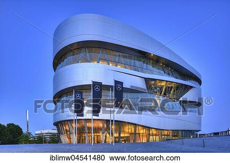 Mercedes-Benz Museum, blue hour, Stuttgart, Baden-Württemberg, Germany, Europe View Large Photo Image Stock Image - Mercedes-Benz Museum, blue hour, Stuttgart, Baden-Württemberg, Germany, Europe. Fotosearch