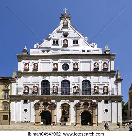 Stock Image - Michaelskirche, Jesuit church St. Michael, old town, Munich, Upper Bavaria, Bavaria, Germany, Europe. Fotosearch