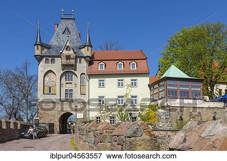 Stock Photo - Middle Castle Gate, Albrechtsburg Meißen, Saxony, Germany, Europe. Fotosearch