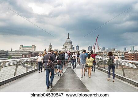 Millennium Bridge and St. Paul's Cathedral, motion blur, London, England, United Kingdom, Europe View Large Photo Image Stock Photo - Millennium Bridge and St. Paul's Cathedral, motion blur, London, England, United Kingdom, Europe. Fotosearch