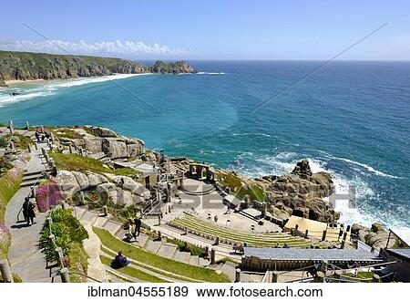 Minack Theatre, open-air theatre, Porthcurno, Cornwall, England, Great Britain View Large Photo Image Stock Photo - Minack Theatre, open-air theatre, Porthcurno, Cornwall, England, Great Britain. Fotosearch
