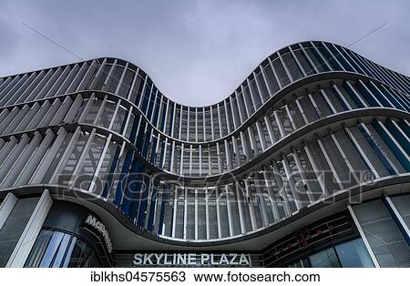 Stock Image - Modern curved facade, Shopping Center Skyline Plaza, Frankfurt am Main, Hesse, Germany, Europe. Fotosearch