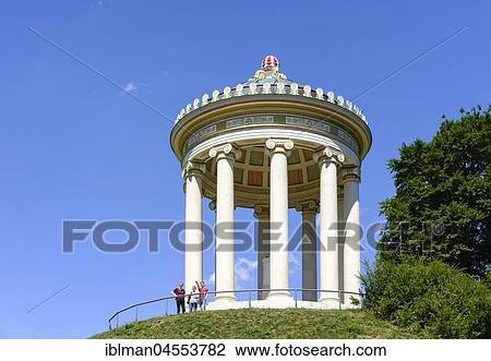 Stock Image - Monopteros, English Garden, Munich, Upper Bavaria, Bavaria, Germany, Europe. Fotosearch