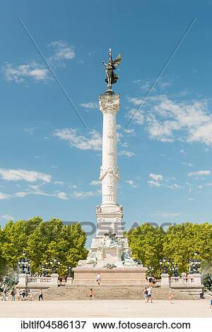 Stock Photo - Monument to the Girondists, Square Quinconces, Bordeaux, France, Europe. Fotosearch