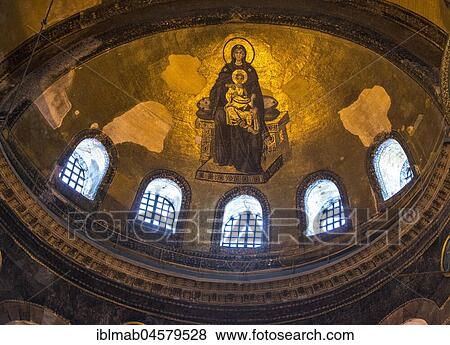 Mosaic of the Virgin Mary and Jesus, Main Room, Hagia Sophia, Ayasofya, Interior view, UNESCO World Heritage Site, European part, Istanbul, Turkey, Asia View Large Photo Image Stock Photo - Mosaic of the Virgin Mary and Jesus, Main Room, Hagia Sophia, Ayasofya, Interior view, UNESCO World Heritage Site, European part, Istanbul, Turkey, Asia. Fotosearch