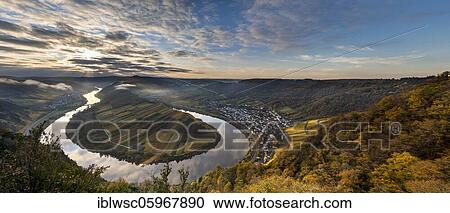 Moselle River loop in autumn, view from Calmont Bremm, Rhineland-Palatinate, Germany, Europe View Large Photo Image Stock Image - Moselle River loop in autumn, view from Calmont Bremm, Rhineland-Palatinate, Germany, Europe. Fotosearch