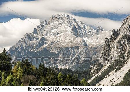 Stock Photograph - Mountain Antelao, Caralte, Landscape Cadore, Province of Belluno, Veneto, Italy, Europe. Fotosearch
