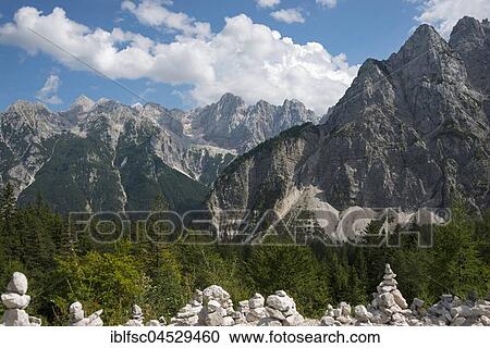 Stock Image - Mountains between Kranjska Gora and Trenta, Triglav National Park, Julian Alps, Slovenia, Europe. Fotosearch
