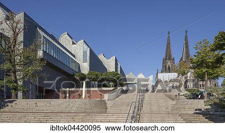 Museum Ludwig, Cologne Cathedral behind, Cologne, North Rhine-Westphalia, Germany, Europe View Large Photo Image Stock Photography - Museum Ludwig, Cologne Cathedral behind, Cologne, North Rhine-Westphalia, Germany, Europe. Fotosearch