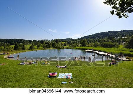 Natural swimming pool in the spa park, Sankt Englmar, Bavarian Forest, Lower Bavaria, Bavaria, Germany, Europe View Large Photo Image Picture - Natural swimming pool in the spa park, Sankt Englmar, Bavarian Forest, Lower Bavaria, Bavaria, Germany, Europe. Fotosearch
