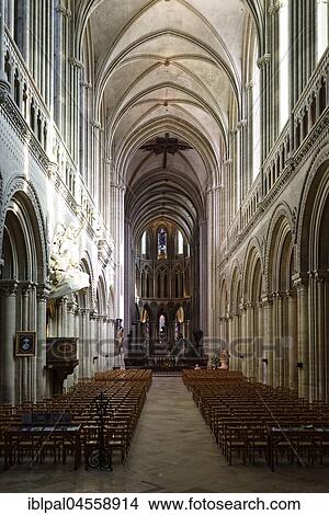 Nave, Cathedral Notre-Dame de Bayeux, interior view, Bayeux, Normandy, France, Europe View Large Photo Image Picture - Nave, Cathedral Notre-Dame de Bayeux, interior view, Bayeux, Normandy, France, Europe. Fotosearch