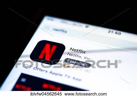 Netflix App in the Apple App Store, movie and video streaming service, app icon, display on a screen from mobile phone, iPhone, iOS, smartphone, macro recording, detail, full size formatting View Large Photo Image Stock Photography - Netflix App in the Apple App Store, movie and video streaming service, app icon, display on a screen from mobile phone, iPhone, iOS, smartphone, macro recording, detail, full size formatting. Fotosearch