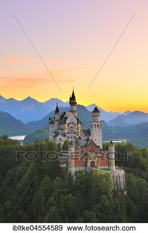 Neuschwanstein Castle, Schwangau, OstAllgäu, Allgäu, Swabia, Oberbayern, Bavaria, Germany, Europe View Large Photo Image Stock Photo - Neuschwanstein Castle, Schwangau, OstAllgäu, Allgäu, Swabia, Oberbayern, Bavaria, Germany, Europe. Fotosearch