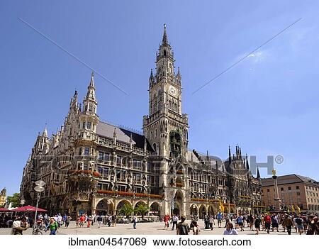 New Town Hall, Marienplatz, old town, Munich, Upper Bavaria, Bavaria, Germany, Europe View Large Photo Image Stock Photo - New Town Hall, Marienplatz, old town, Munich, Upper Bavaria, Bavaria, Germany, Europe. Fotosearch