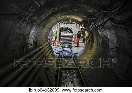 Stock Photo - New wastewater canal Emscher, Emscherumbau, tubbing process, sewer construction site, AKE, BA40, Oberhausen, Ruhr area, North Rhine-Westphalia, Germany, Europe. Fotosearch