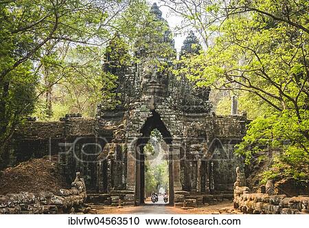 North Gate of Angkor Thom, Avalokiteshvara Face Tower, Gopuram, Angkor Thom, Angkor Archaeological Park, Siem Reap Province, Cambodia, Asia View Large Photo Image Stock Image - North Gate of Angkor Thom, Avalokiteshvara Face Tower, Gopuram, Angkor Thom, Angkor Archaeological Park, Siem Reap Province, Cambodia, Asia. Fotosearch