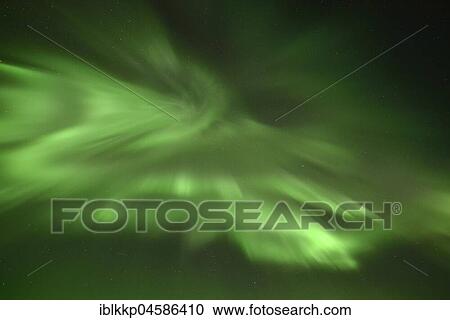 Stock Image - Northern Lights in the Abisko National Park, Sweden, Europe. Fotosearch