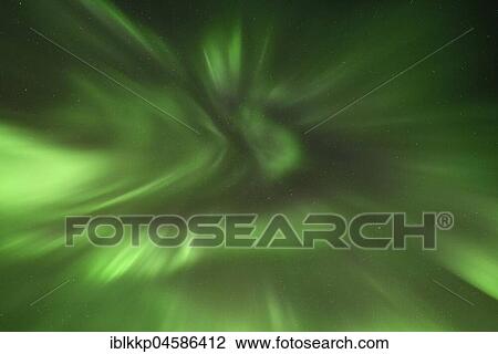 Stock Image - Northern Lights in the Abisko National Park, Sweden, Europe. Fotosearch