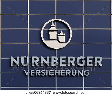 Stock Photo - Nürnberger Versicherung, logo on a building, Düsseldorf, North Rhine-Westphalia, Germany, Europe. Fotosearch