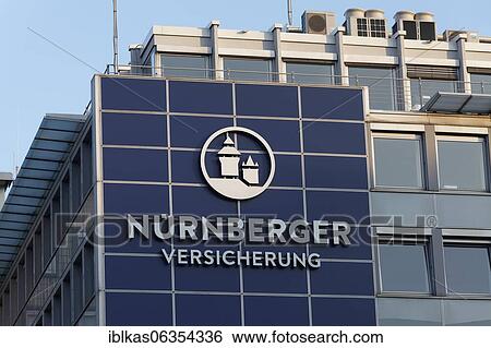 Stock Photograph - Nürnberger Versicherung, logo on a building, Düsseldorf, North Rhine-Westphalia, Germany, Europe. Fotosearch