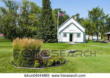 Stock Photography - Old farmhouse in the Steinbach Mennonite Model village, Manitoba, Canada, North America. Fotosearch