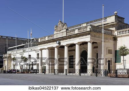 Stock Photo - Old Main Guard, Palace Square, Misrah San Gorg, Valletta, Malta, Europe. Fotosearch