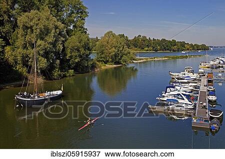 Old Rhine with Aalschokker Aranka and marina, Bad Honnef, North Rhine-Westphalia, Germany, Europe View Large Photo Image Stock Photo - Old Rhine with Aalschokker Aranka and marina, Bad Honnef, North Rhine-Westphalia, Germany, Europe. Fotosearch