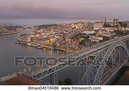 Old town and bridge, arched bridge Ponte Dom Luís I over the Douro, Porto, Portugal, Europe View Large Photo Image Stock Photograph - Old town and bridge, arched bridge Ponte Dom Luís I over the Douro, Porto, Portugal, Europe. Fotosearch
