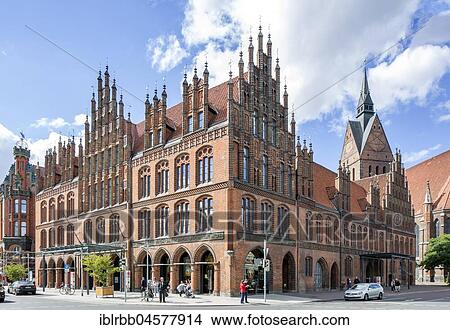 Picture - Old town hall, north German brick Gothic, Hanover, Lower Saxony, Germany, Europe. Fotosearch