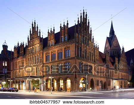 Old town hall, twilight, northern German brick Gothic, Hanover, Lower Saxony, Germany, Europe View Large Photo Image Stock Photo - Old town hall, twilight, northern German brick Gothic, Hanover, Lower Saxony, Germany, Europe. Fotosearch