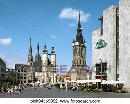 Old town with market church Unser Lieben Frauen, Roter Turm, market, Halle an der Saale, Saxony-Anhalt, Germany, Europe View Large Photo Image Stock Image - Old town with market church Unser Lieben Frauen, Roter Turm, market, Halle an der Saale, Saxony-Anhalt, Germany, Europe. Fotosearch