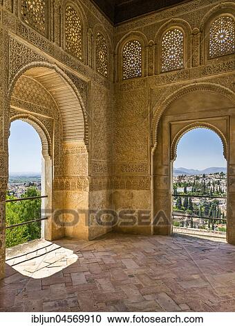 Open space with Moorish stucco work, view of the Albayzín district, Palacio de Generalife Alhambra, UNESCO World Heritage Site, Granada, Andalusia, Spain, Europe View Large Photo Image Stock Image - Open space with Moorish stucco work, view of the Albayzín district, Palacio de Generalife Alhambra, UNESCO World Heritage Site, Granada, Andalusia, Spain, Europe. Fotosearch
