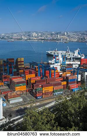 Overlook over the cargo port, Valparaiso, Chile, South America View Large Photo Image Stock Image - Overlook over the cargo port, Valparaiso, Chile, South America. Fotosearch
