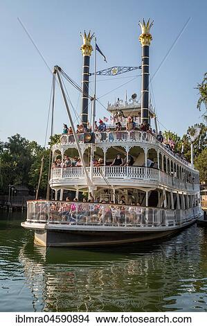 Paddle steamer Mark Twain Riverboat, Disneyland Park, Disneyland Resort, Anaheim, California, USA, North America View Large Photo Image Picture - Paddle steamer Mark Twain Riverboat, Disneyland Park, Disneyland Resort, Anaheim, California, USA, North America. Fotosearch
