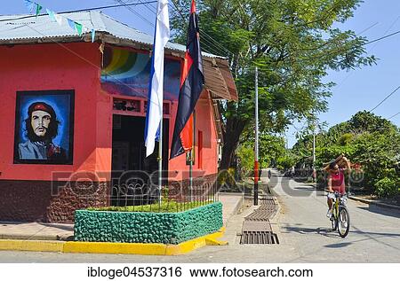 Painting with Che Guevara on the Casa del Frente Sandinista, Altagracia, Ometepe, Nicaragua Lake (Lago Cocibolca), Nicaragua, Central America View Large Photo Image Stock Photograph - Painting with Che Guevara on the Casa del Frente Sandinista, Altagracia, Ometepe, Nicaragua Lake (Lago Cocibolca), Nicaragua, Central America. Fotosearch