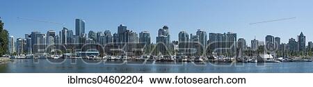 Picture - Panorama of the skyline of Vancouver, Vancouver, British Columbia, Canada, North America. Fotosearch