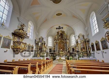Picture - Parish church St. Michael, Michelsneukirchen, Bavarian Forest, Upper Palatinate, Bavaria, Germany, Europe. Fotosearch