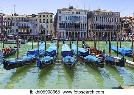 Parking gondolas in the Canale Grande, behind them historic house facades, Venice, Veneto, Italy, Europe View Large Photo Image Stock Photography - Parking gondolas in the Canale Grande, behind them historic house facades, Venice, Veneto, Italy, Europe. Fotosearch