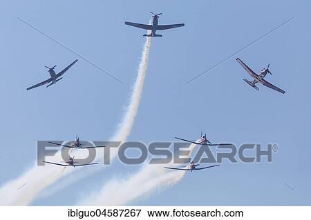 PC-7 team of the Swiss Air Force at a flight show on the occasion of Air & Days in Lucerne, Switzerland, Europe View Large Photo Image Stock Photo - PC-7 team of the Swiss Air Force at a flight show on the occasion of Air & Days in Lucerne, Switzerland, Europe. Fotosearch
