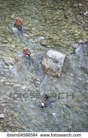 People canyoning in the Gorges du Verdon, Provence-Alpes-Cote d'Azur, Provence, France, Europe View Large Photo Image Picture - People canyoning in the Gorges du Verdon, Provence-Alpes-Cote d'Azur, Provence, France, Europe. Fotosearch