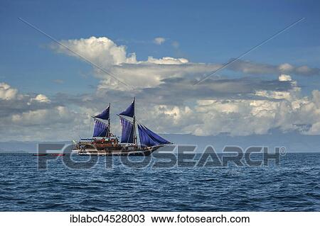 Phinisi Sailboat, Raja-Ampat, Kri Island, Dampier Strait, West Papua, Western New Guinea, Indonesia, Asia View Large Photo Image Stock Image - Phinisi Sailboat, Raja-Ampat, Kri Island, Dampier Strait, West Papua, Western New Guinea, Indonesia, Asia. Fotosearch