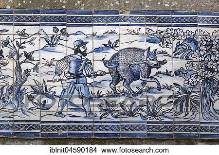 Picture from blue tiles, Palace of the Marquis de Fronteira, Palácio dos Marqueses de Fronteira, district of São Domingos de Benfica, Lisbon, Portugal, Europe View Large Photo Image Picture - Picture from blue tiles, Palace of the Marquis de Fronteira, Palácio dos Marqueses de Fronteira, district of São Domingos de Benfica, Lisbon, Portugal, Europe. Fotosearch