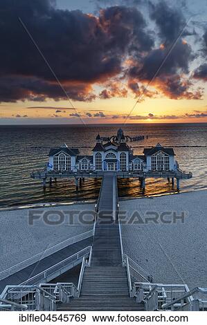 Pier on the beach, Seebad Sellin, Rügen, Mecklenburg-Western Pomerania, Germany, Europe View Large Photo Image Stock Photo - Pier on the beach, Seebad Sellin, Rügen, Mecklenburg-Western Pomerania, Germany, Europe. Fotosearch
