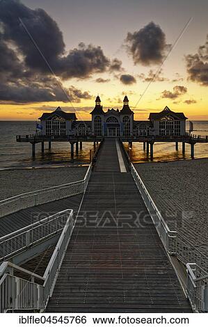 Pier on the beach, Seebad Sellin, Rügen, Mecklenburg-Western Pomerania, Germany, Europe View Large Photo Image Stock Photograph - Pier on the beach, Seebad Sellin, Rügen, Mecklenburg-Western Pomerania, Germany, Europe. Fotosearch