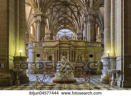 Pieta, rear choir, Isabellic ribbed vault, Cathedral Catedral de la Encarnación de Guadix, Guadix, Marquesado Region, province of Granada, Andalusia, Spain, Europe View Large Photo Image Picture - Pieta, rear choir, Isabellic ribbed vault, Cathedral Catedral de la Encarnación de Guadix, Guadix, Marquesado Region, province of Granada, Andalusia, Spain, Europe. Fotosearch