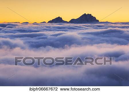 Stock Image - Pilatus, view Rigi Kulm, Switzerland, Europe. Fotosearch