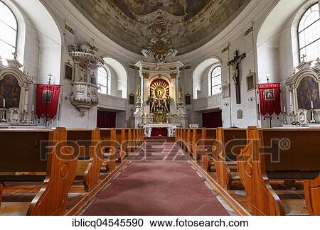 Stock Image - Pilgrim church of St. Mary, Our Lady of Good Counsel, interior view, Böckstein, Bad Gastein, Salzburg district, Austria, Europe. Fotosearch